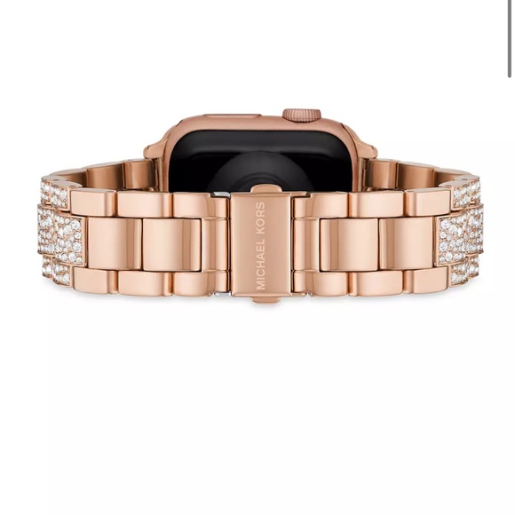 Michael Kors Apple Watch Rose Goldtone Stainless Steel & Crystal
Bracelet - Picture 6 of 15